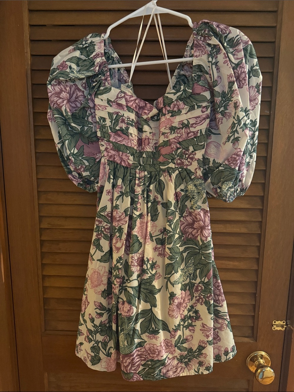 Abercrombie & Fitch Emerson Floral Puff-Sleeve Mini Dress